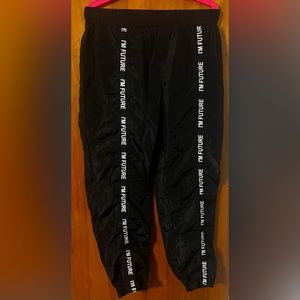 Black Pants with “I’m Future” Writing Stripe In Front